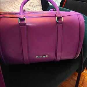 Sassy Jones Purple Satchel with Structured Shape